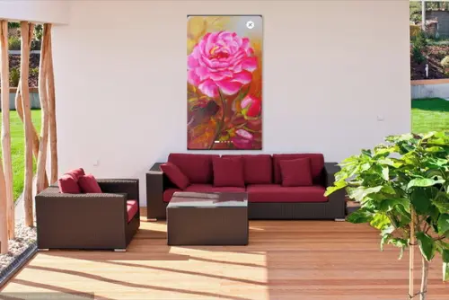 Quadro Decorativo para Sala e Quarto Pintura em Tela Rosa