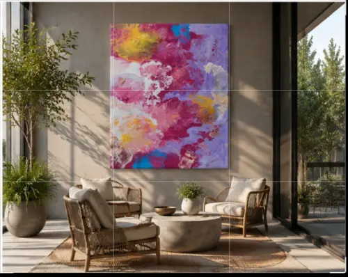 Quadro Decorativo para Sala e Quarto Pouring Fluido Abstrato