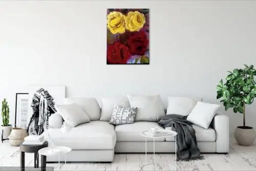 Quadro Decorativo para Sala e Quarto Rosas Presente de Natal