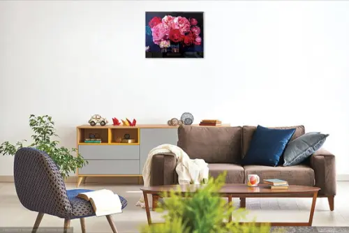 Quadro Decorativo para Sala Floral Peonias Presente de Natal