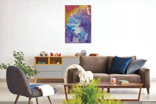 Quadro Decorativo Pintura Abstrato Moderno Pouring Fluído