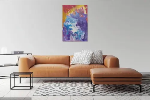 Quadro Decorativo Pintura Abstrato Moderno Pouring Fluído