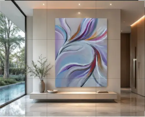 Quadro Decorativo Pintura em Tela Abstrato Moderno Botânico
