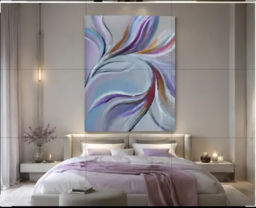 Quadro Decorativo Pintura em Tela Abstrato Moderno Botânico