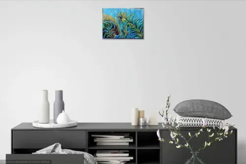 Quadro Decorativo Pintura em Tela Abstrato Moderno Botânico