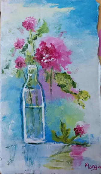 Quadro Decorativo Pintura em Tela Abstrato Moderno Floral