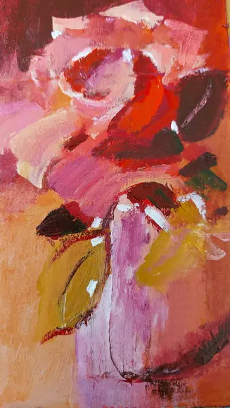 Quadro Decorativo Pintura em Tela Abstrato Moderno Floral