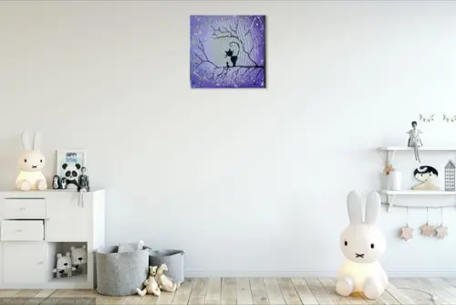 Quadro Decorativo Pintura em Tela Abstrato Moderno Gatinhos