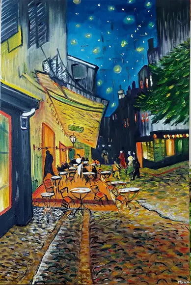 Quadro Decorativo Pintura em Tela Paisagem Urbana París Café