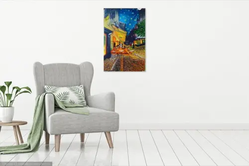 Quadro Decorativo Pintura em Tela Paisagem Urbana París Café