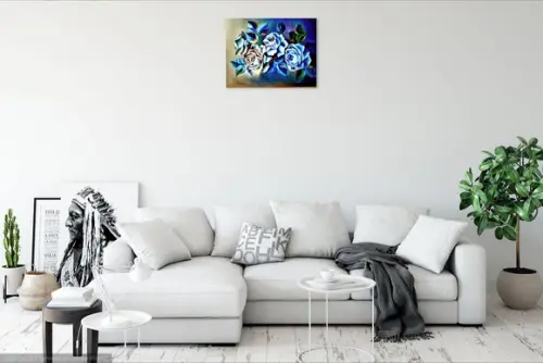 Quadro Decorativo Rosas Monocromáticas Presente de Natal