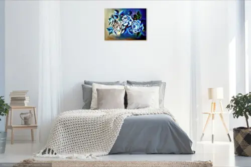 Quadro Decorativo Rosas Monocromáticas Presente de Natal