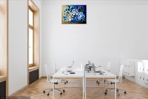 Quadro Decorativo Rosas Monocromáticas Presente de Natal