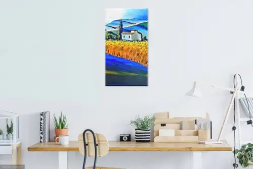 Quadro Decorativos Paisagem Campo Colheita Presente de Natal