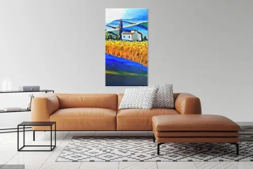 Quadro Decorativos Paisagem Campo Colheita Presente de Natal