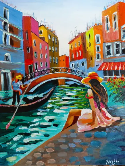 Quadro Decorativos Paisagem Urbana Veneza Presente de Natal