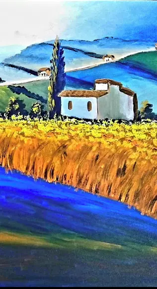 Quadro Decorativos Paisagem Campo Colheita Presente de Natal