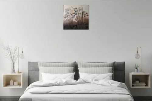 Quadro Floral Pintura Orgânica para Sala Presente de Natal