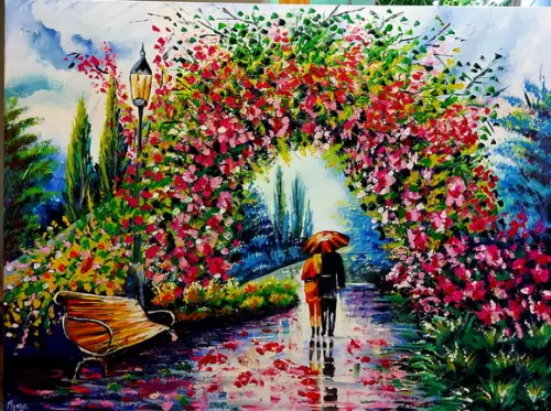 Quadro Grande para Sala e Quarto Arco de Flores Black Friday