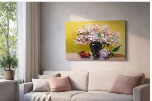 Quadro Grande para Sala e Quarto Rosa Chá Presente de Natal