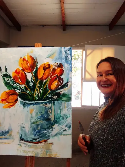 Quadro Grande para Sala e Quarto Tulipa Amarela.black Friday
