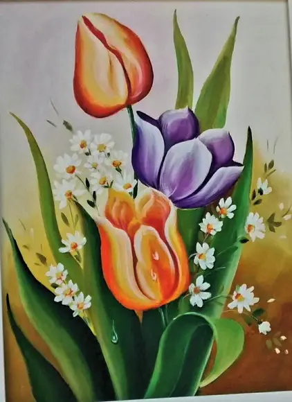 Quadro Grande para Sala e Quarto Tulipas Black Friday