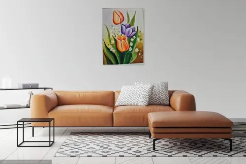 Quadro Grande para Sala e Quarto Tulipas Black Friday