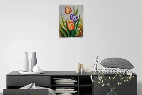 Quadro Grande para Sala e Quarto Tulipas Black Friday