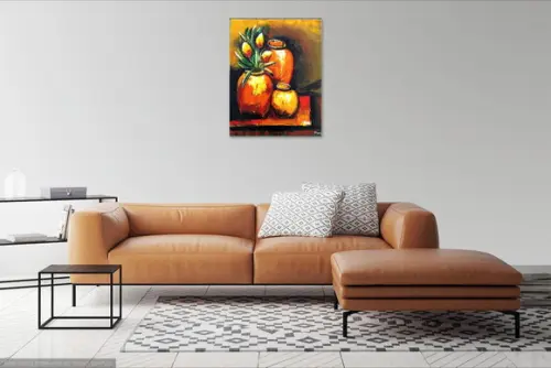 Quadro Grande para Sala Tulipas nos Vasos Presente de Natal