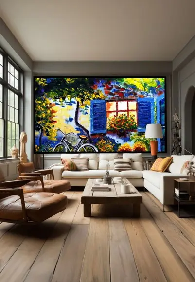 Quadro Grande Sala e Quarto Casario Bike Presente de Natal