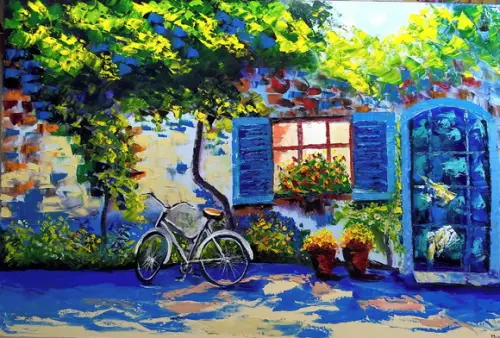 Quadro Grande Sala e Quarto Casario Bike Presente de Natal