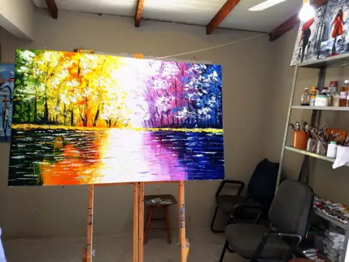 Quadro Grandes para Sala Paisagem Colorida Presente de Natal