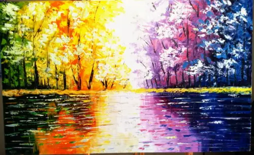 Quadro Grandes para Sala Paisagem Colorida Presente de Natal