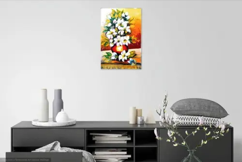 Quadro Grandes para Sala Pintura em Tela Lírio Black Friday