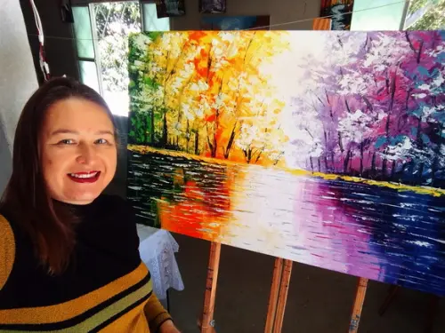 Quadro Grandes para Sala Paisagem Colorida Presente de Natal