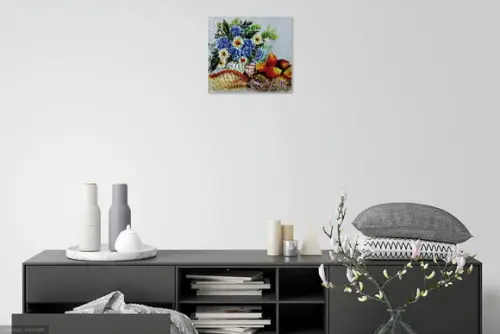 Quadro Natureza Morta Frutas Flores Manga Presente de Natal