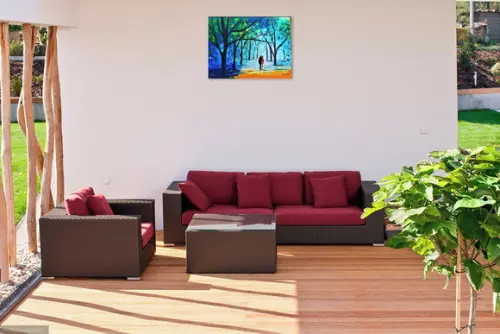 Quadro Paisagem Abstrato Moderno Love Amor Presente de Natal
