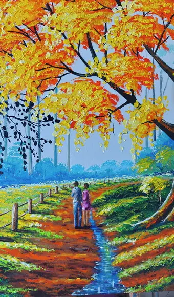 Quadro Paisagem Caminho da Felicidade Presente de Natal