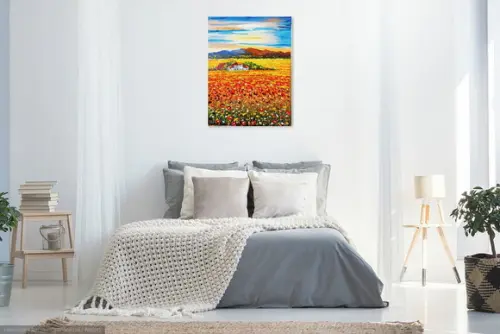 Quadro Paisagem Campo de Papoulas Presente de Natal