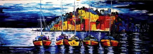 Quadro Paisagem Mar Costa Amalfitana Itália Presente D Natal