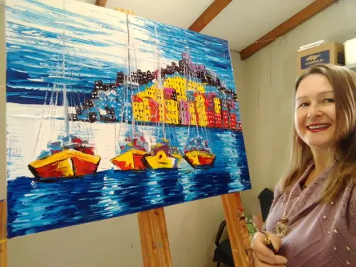 Quadro Paisagem Mar Costa Amalfitana Itália Presente D Natal
