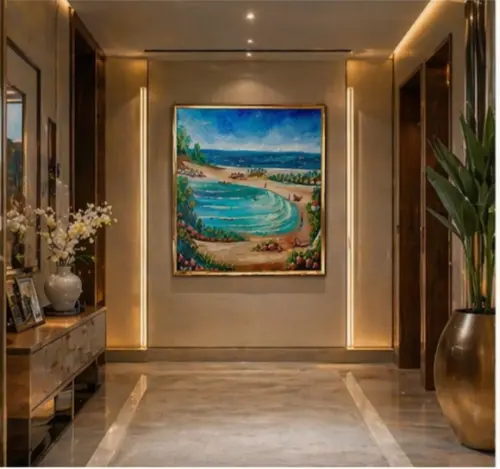 Quadro Paisagem Mar Vila Pescadores Praia Black Friday