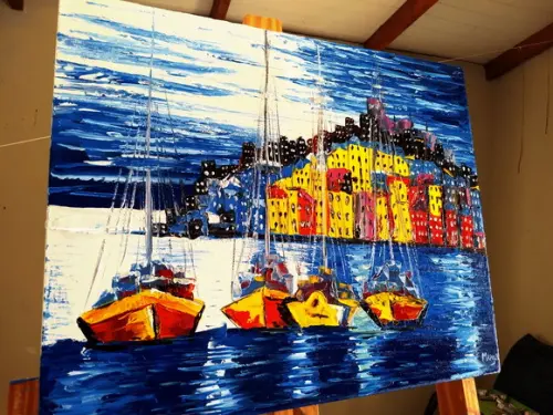 Quadro Paisagem Mar Costa Amalfitana Itália Presente D Natal