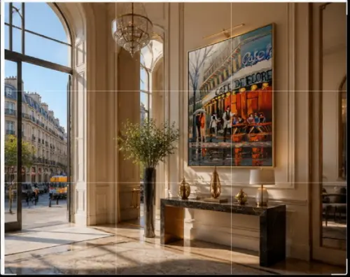 Quadro Paisagem Urbana París Café de Flore Presente de Natal