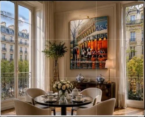 Quadro Paisagem Urbana París Café de Flore Presente de Natal
