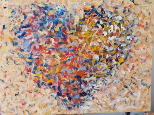 Quadro para Casa Decorativo para Sala Pintura Tela Coração