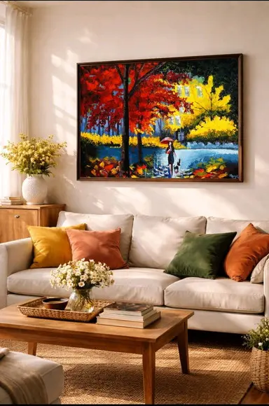 Quadro para Pintura Tela Paisagem Abstrato Amo Cachorros
