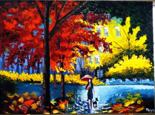 Quadro para Pintura Tela Paisagem Abstrato Amo Cachorros