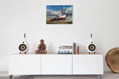 Quadro para Quarto e Sala Tela Mar Praia Barcos Black Friday