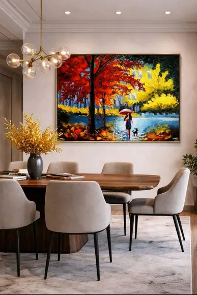 Quadro para Pintura Tela Paisagem Abstrato Amo Cachorros